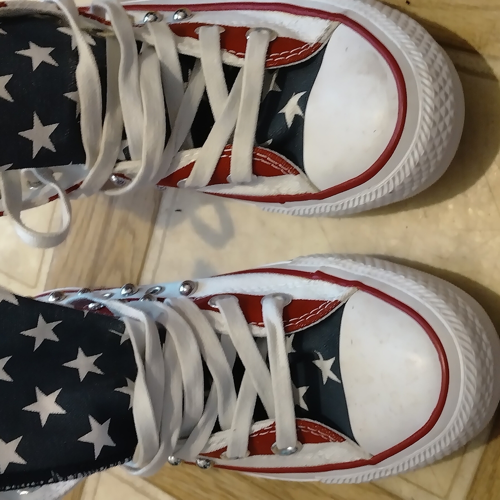 Converse Red and White High-Top Sneakers